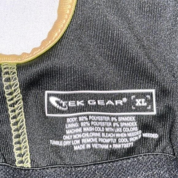 Tek Gear Womens Black & Yellow Athletic Tank Top XL Polyester Spandex Blend - Picture 2 of 6